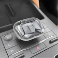 Transparent crystal gear shift knob cover for BYD car interior with diamond-cut design.