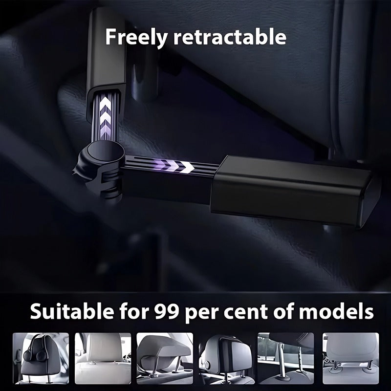 Professional black retractable car seat gap filler made of durable material for universal fit.