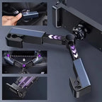 Professional black adjustable car headrest tablet holder made of durable metal materials.
