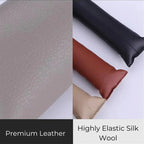 Premium textured leather in beige, black, brown, and tan colors with highly elastic silk wool.