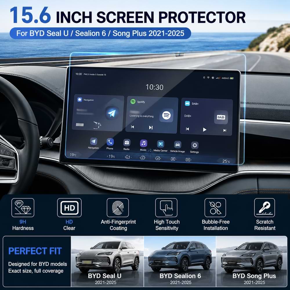 Car Tempered Glass Protective Film For BYD Seal USealion 6Song Plus