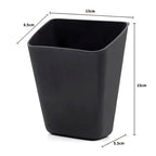 Matte black plastic car organizer bin, 15cm tall, for efficient interior storage.