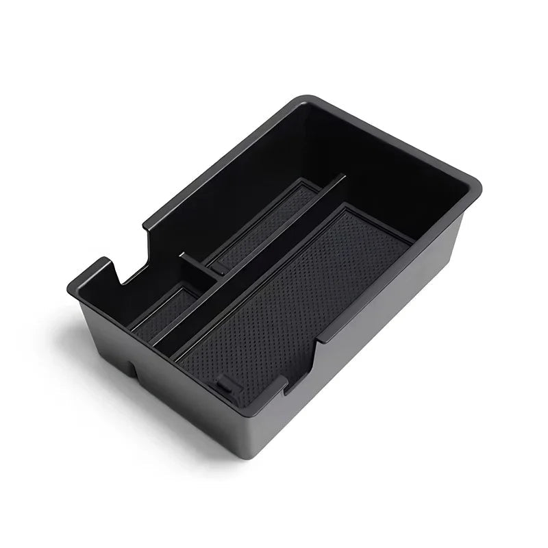 Black durable plastic organizer tray for car interior storage