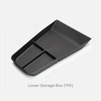 Black TPE lower storage box for car organization with a textured surface.