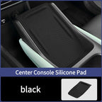 Black textured silicone center console pad for car interior protection