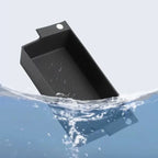 Waterproof black matte rubber car trunk tray partially submerged in water.