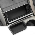 Black textured non-slip EVA organizer tray for BYD center console storage compartment.