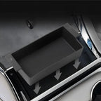 Black heavy-duty TPE waterproof trunk organizer tray for BYD vehicle protection.
