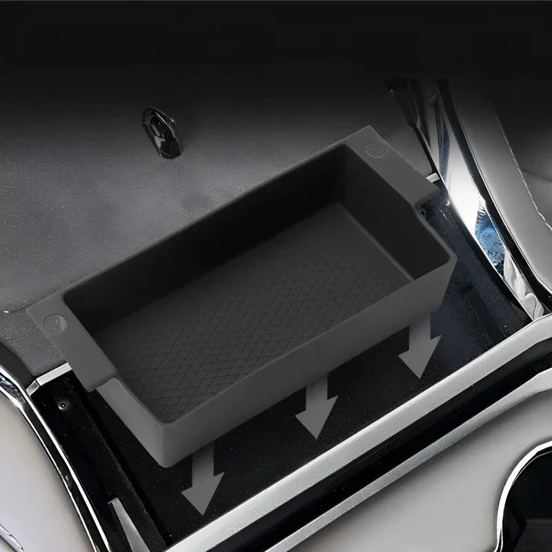 Black heavy-duty TPE waterproof trunk organizer tray for BYD vehicle protection.