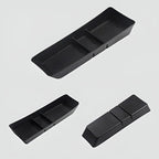 Black premium matte plastic center console organizer tray for BYD vehicle interior storage.