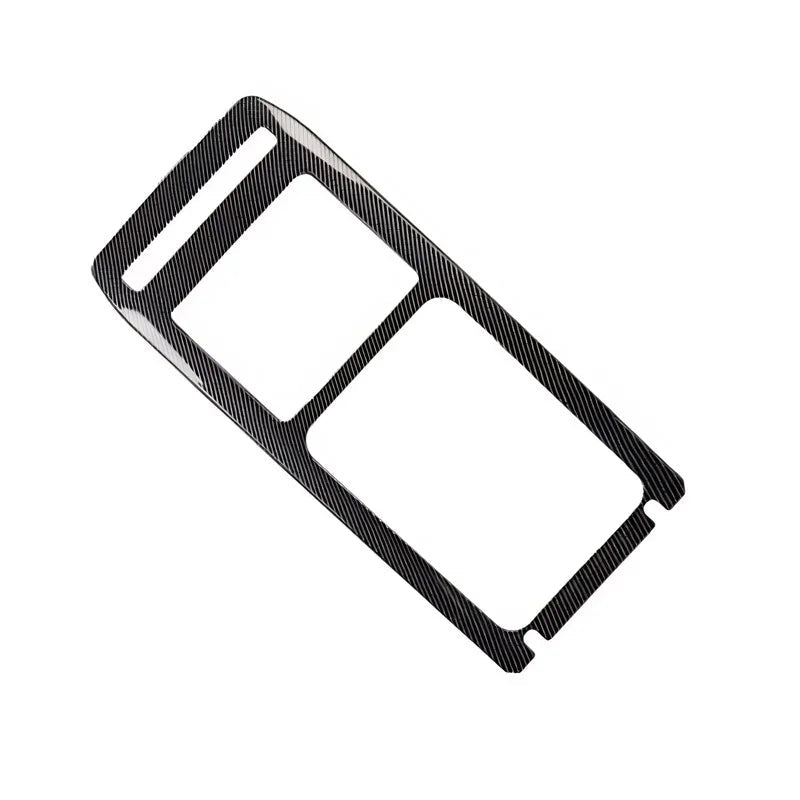 Black carbon fiber texture interior trim decorative frame for BYD car console.