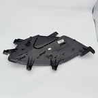 Durable black matte plastic automotive rear light housing component.