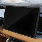 Matte black tempered glass screen protector for BYD car infotainment display.