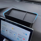Black matte organizer tray with anti-slip textured surface for BYD car interior storage.