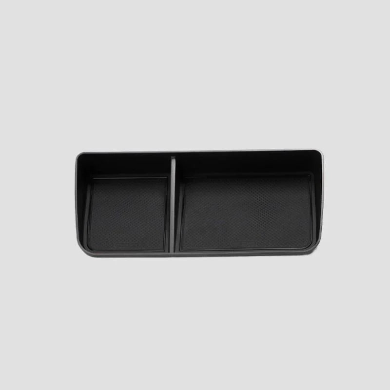 Professional black durable plastic center console organizer tray with dual compartments