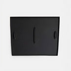Black textured TPE car trunk mat with anti-slip raised edges for durable protection.