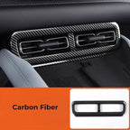 Black carbon fiber air vent trim cover for BYD interior enhancement.