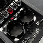 Black matte textured double cup holder accessory for car center console