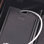 Black textured anti-slip rubber floor mat for BYD vehicle interior protection.