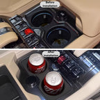 Before and after installation of a sleek black center console organizer for BYD car.