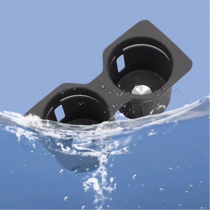 Water-resistant black silicone double car cup holder insert for BYD vehicles