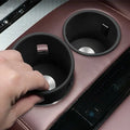Black matte car cup holder inserts for BYD, featuring a sleek protective design.