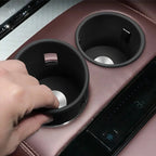 Black matte car cup holder inserts for BYD, featuring a sleek protective design.