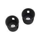 Pair of premium matte black silicone cup holders with silver metallic base accents.