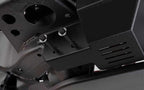 Heavy-duty black steel underbody protection plate with reinforced bolt mounting.