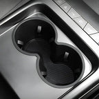 Black matte dual cup holder accessory for BYD interior, featuring a durable textured finish.