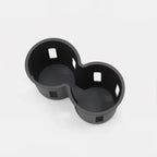 Black matte dual-compartment car organizer tray made of durable high-quality plastic.