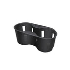 Black matte durable plastic car organizer tray with ergonomic contoured design