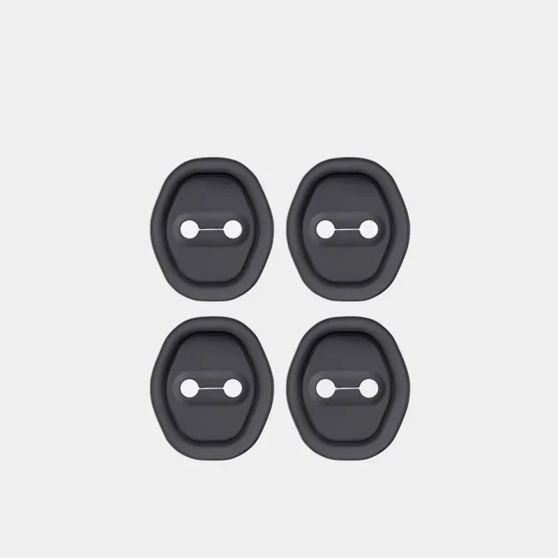 Set of four matte black durable silicone protective covers for car interior components.