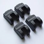 Four matte black durable plastic protective covers for BYD vehicle components.