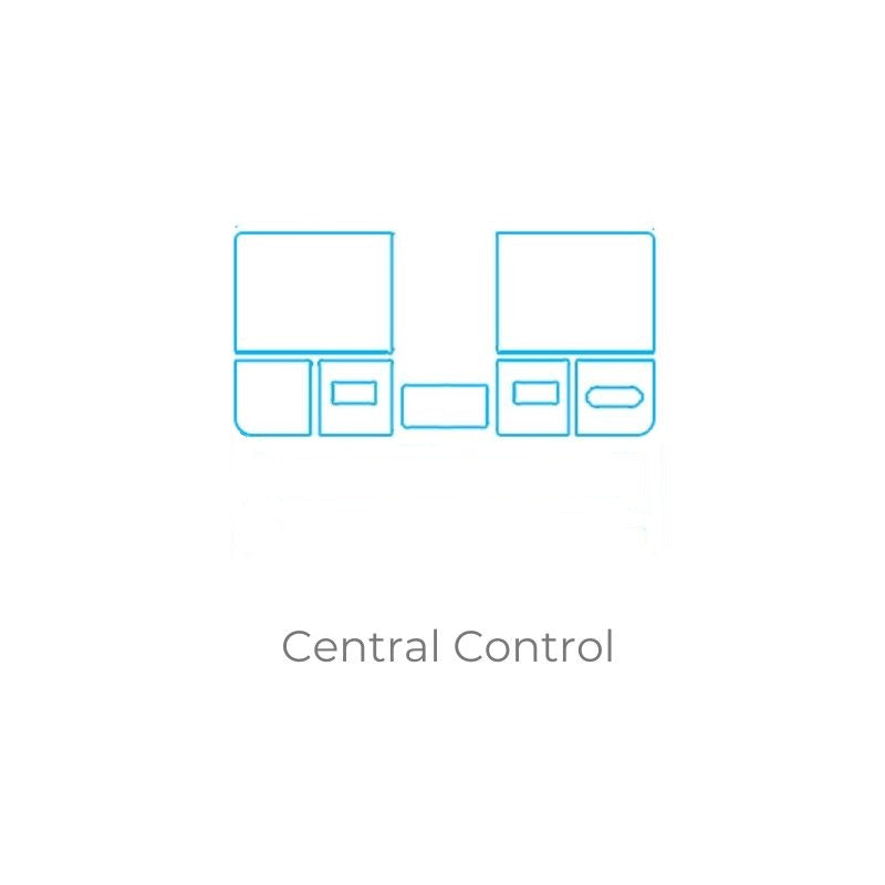 Blue line icon illustrating the central control interface for BYD vehicle systems.