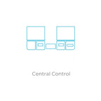 Blue line icon illustrating the central control interface for BYD vehicle systems.