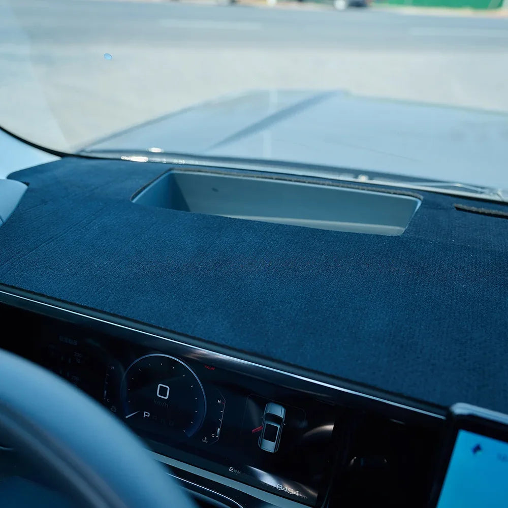 Black textured anti-slip dashboard mat for BYD, providing premium protection and a custom fit.