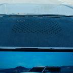 Black perforated suede headliner material for BYD car interior protection.