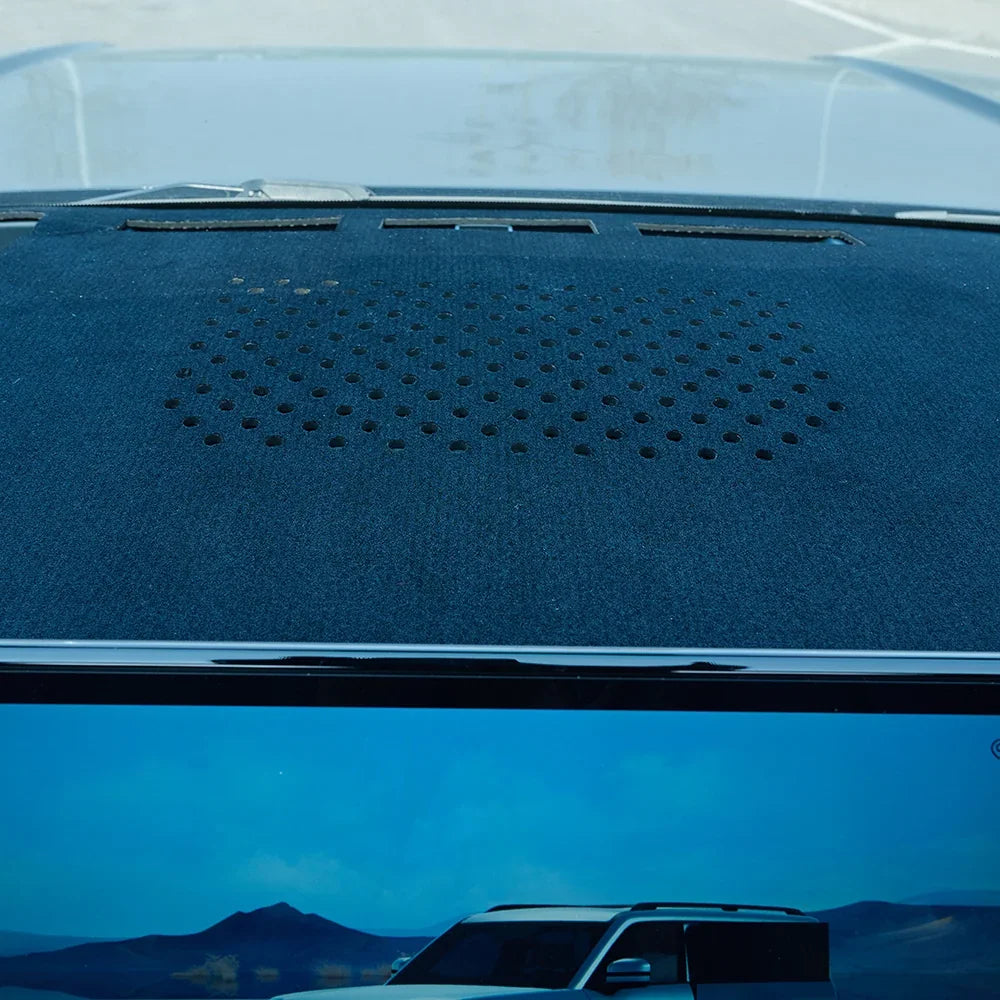 Black perforated suede headliner material for BYD car interior protection.