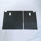 Black heavy-duty TPE car floor mats with a textured anti-slip grid pattern.