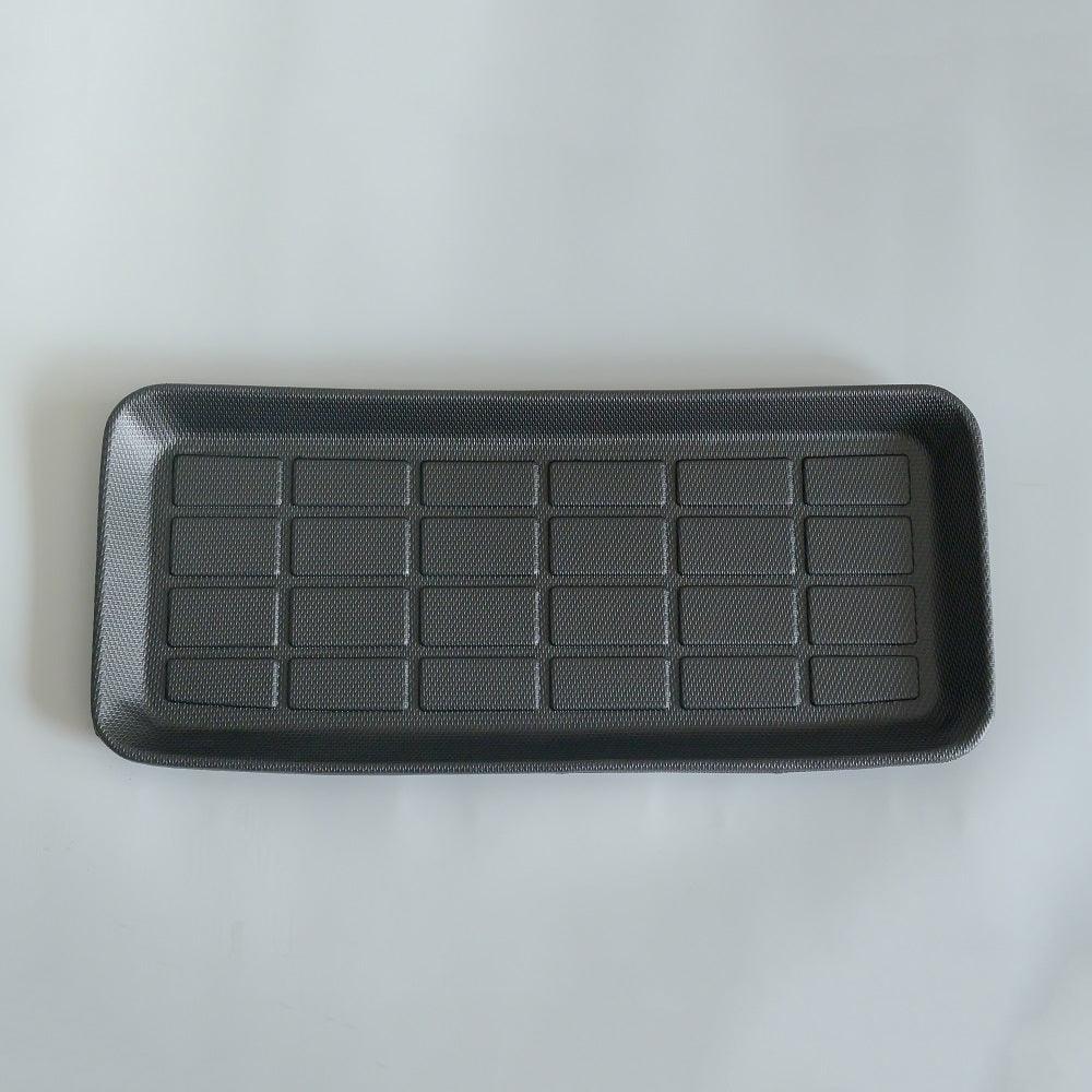 Black textured rectangular tray for car interior organization