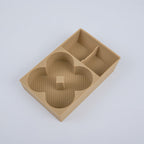 Tan beige multi-compartment silicone car organizer tray with ribbed texture.