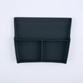 Professional black silicone car console organizer tray with ribbed anti-slip texture.