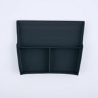 Professional black silicone car console organizer tray with ribbed anti-slip texture.