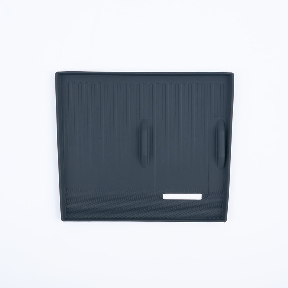 Black heavy-duty TPE waterproof trunk mat with anti-slip ribbed texture for BYD.