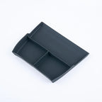 Dark grey durable rubber center console organizer tray with divided compartments