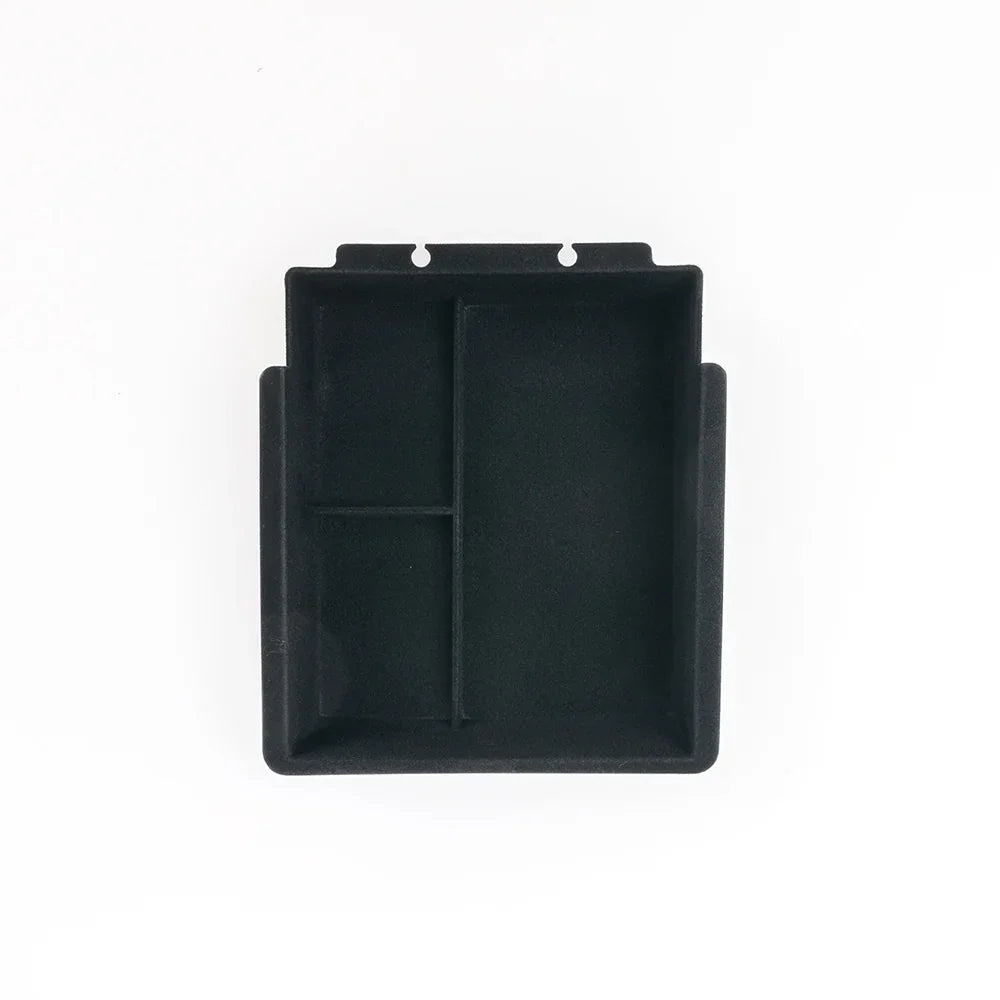 Black non-slip felt center console organizer tray for BYD car storage.