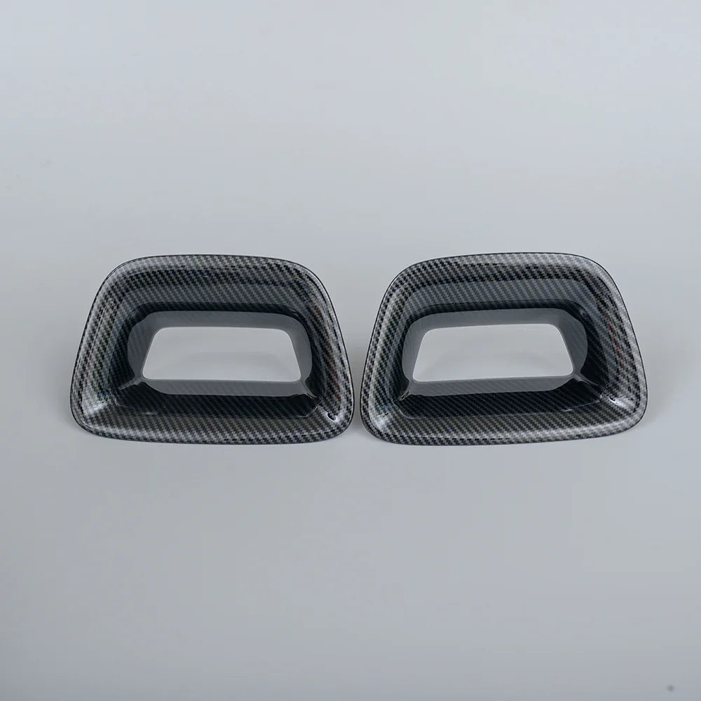 Pair of professional carbon fiber textured black door handle covers for car interior