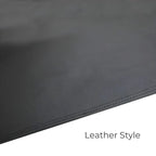 Premium black leather-style material with fine stitching for durable car interior protection.
