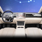 Clear tempered glass screen protector for BYD car infotainment display, protecting against scratches.